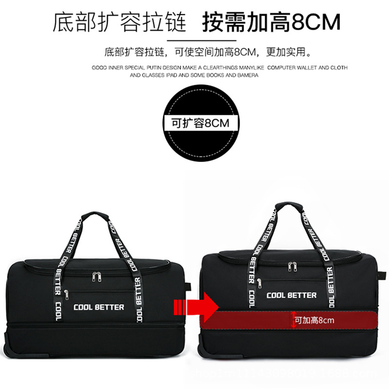 Large Capacity Tie Rod Bag Men - Foldable Rolling Luggage Bag recension och pris