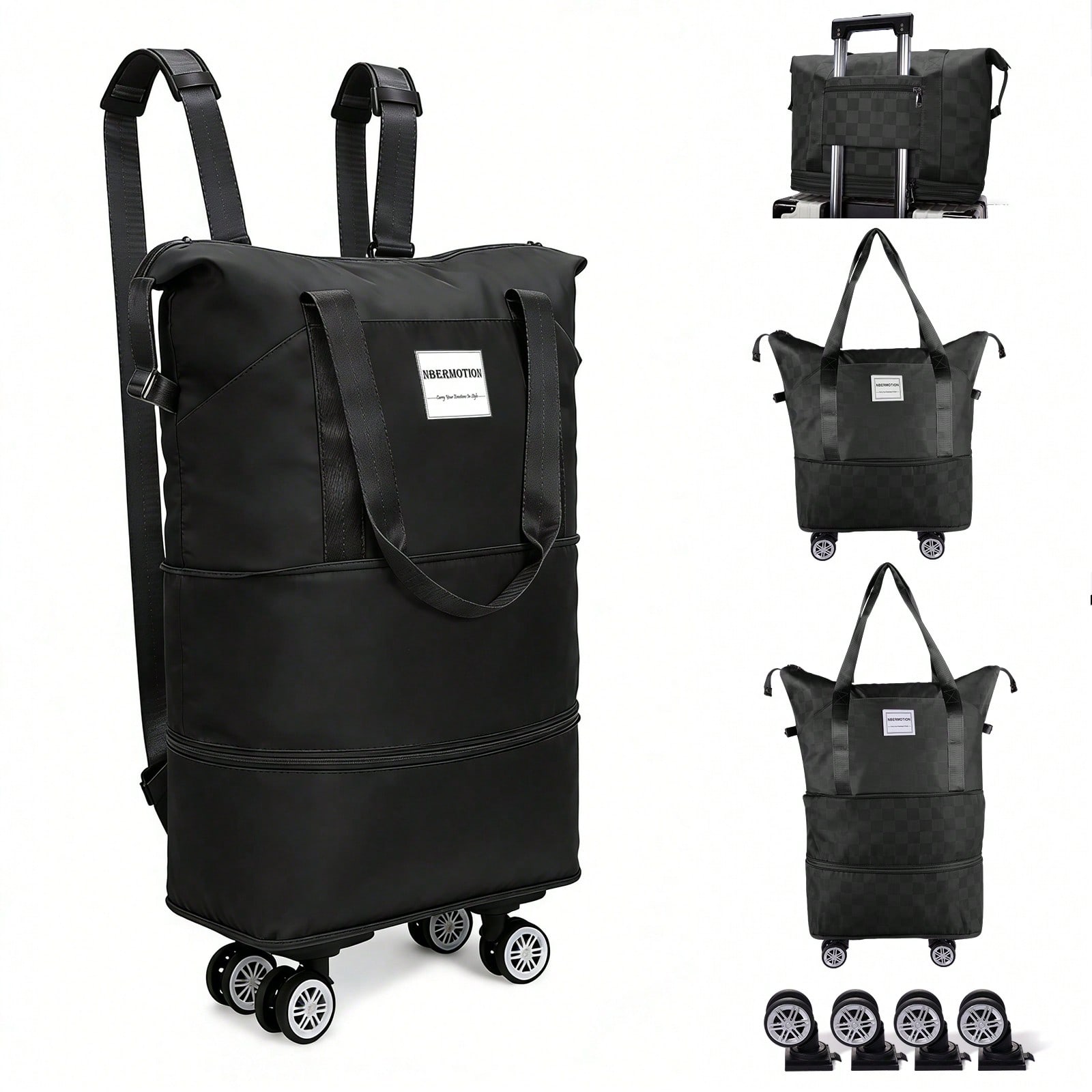 Expandable Rolling Duffle Bag  - Foldable Rolling Luggage Bag recension och pris