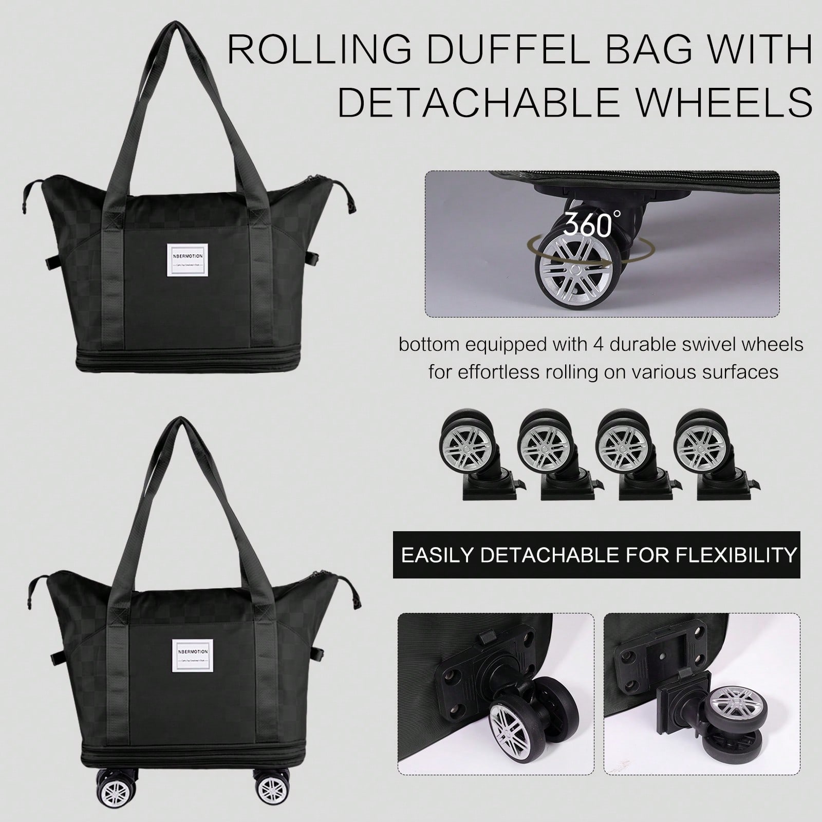 Expandable Rolling Duffle Bag  - Foldable Rolling Luggage Bag recension och pris