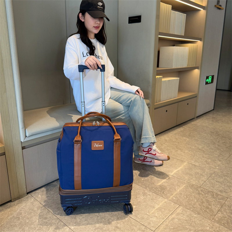 Wheeled Duffel Bag with Telesc - Foldable Rolling Luggage Bag recension och pris