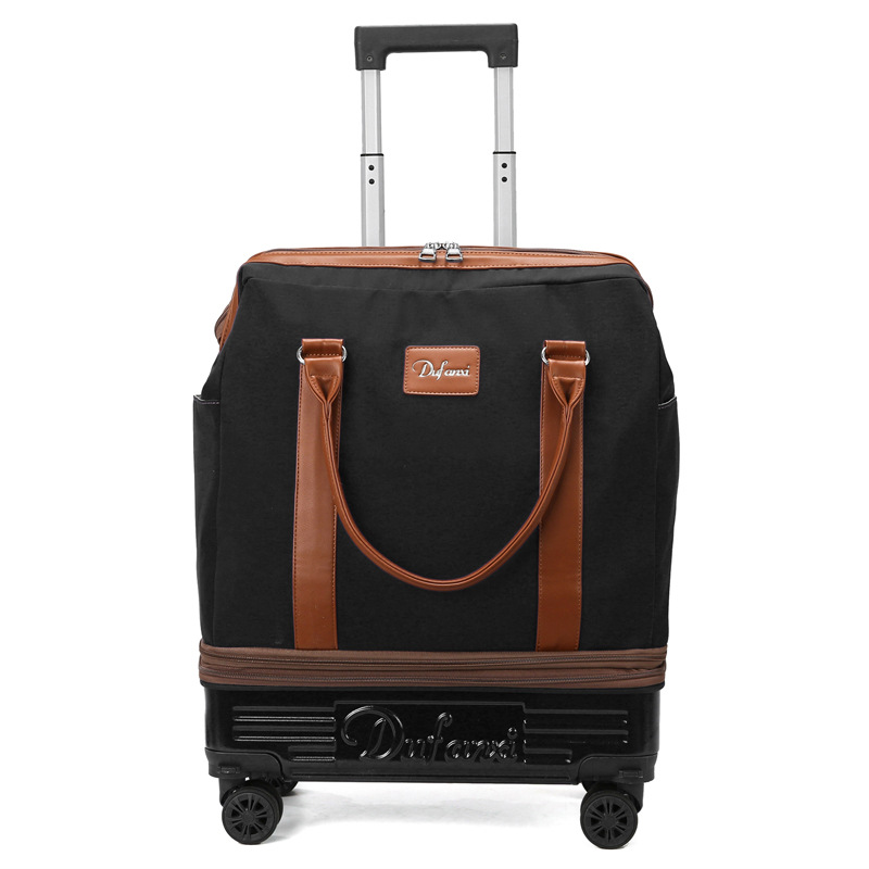 Wheeled Duffel Bag with Telesc - Foldable Rolling Luggage Bag recension och pris